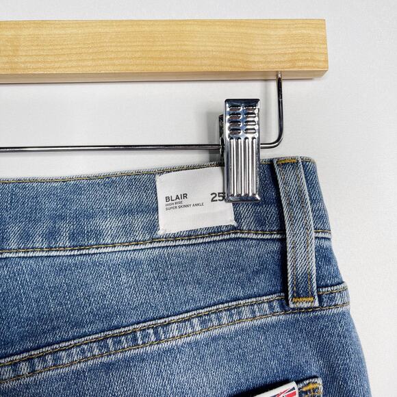 New Hudson Womens 25 Blair High Rise Skinny Ankle Jeans Jakarta Medium Wash - Picture 8 of 14